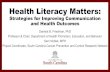 Health Literacy Matters · 2019-12-10 · Health Literacy Matters: Strategies for Improving Communication and Health Outcomes Daniela B. Friedman, PhD Professor & Chair, Department