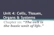Unit 4: Cells, Tissues, Organs & Systemsbethpowerhomework.weebly.com › uploads › 1 › 4 › 9 › 3 › 14932998 › … · Unit 4: Cells, Tissues, Organs & Systems ... •Found