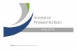 Investor Presentation May 2015 FINAL2/media/Files/... · reflect management's views only as of the date such statements are made. The Company undertakes no obligation to revise or