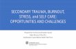 SECONDARY TRAUMA, BURNOUT, STRESS, and SELF CARE ......•45% have experienced depression or burnout and had to take a break from the ministry (Mills & Parro, 2014) ... •The largest