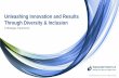 Unleashing Innovation and Results Through Diversity ......Innovation requires a mix of people and behaviors INNOVATION, BRAND & BUSINESS VALUE Diversity Inclusion Diversity = the mix