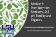 Module 7: Plant Nutrition- Fertilizers, Soil pH, Fertility .../media/system/5/5/6/4... · Fertilizers, Soil pH, Fertility and Organics LSU AgCenter Home Gardening Certificate Course
