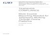 TAXPAYER COMPLIANCE More Income Reporting Needed for ... · Working through Online Platforms What GAO Found The platform economy is an arrangement where workers offering goods or