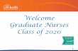 Welcome Graduate Nurses Class of 2020 GN Bash... · Compensation Starting Wages ASN Graduate = $25.00 BSN Graduate = $25.50 • Eligible for salary review in December of each year
