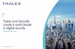 Thales and Gemalto create a world leader in digital …...Thales and Gemalto create a world leader in digital security - 5 Key transaction highlights €51 in cash per share(1) Implied