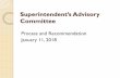 Superintendent’s Advisory Committee - WordPress.comJan 09, 2018  · • An overall ranking of potential sites. • A professional school site evaluation. • A recommendation of