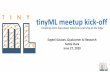 tinyML meetup kick-off•HW: TPU, FPGA, GPU, CPU Edge ML •Optimized algos and CNN-light •SoC (with NPUs/NSP accelerators) Tiny ML •CNN-micro •MCU w/ HW accelerators Data Sources: