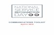 National Service Recognition Day Toolkit 2019 › sites › default › files... · This Communications Toolkit will make it easy for you to plan and execute an event, engage with