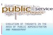 EVOLUTION OF PUBLIC ADMINISTRATON AND MANAGEMENT · Management Evolution of Public Administration Features of Good Governance Case Studies Challenges . DIFFERENCE BETWEEN ADMINISTRATION