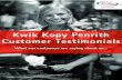 Kwik Kopy Penrith Customer Testimonials Customer Testimonials What our customers are saying about us...