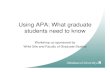 Using APA: What graduate students need to knowstudents need …fgs.athabascau.ca/docs/presentations/UsingAPA_WhatGraduateStud… · believe the Lamborgotti Fasterossa is the fastest
