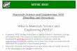 What is Materials Science and Engineering (MSE)? · Structure of materials at different size/length scales: 1. Electronic structure 2. Atomic structure 3. Crystal structure (crystallography)