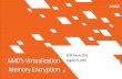 AMD’s Virtualization August 25, 2016 Memory Encryption · ‒Typically using hardware virtualization support like AMD-V™ Technology ‒“Logical isolation” using page tables,