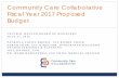 Community Care Collaborative Fiscal Year 2017 Proposed Budget€¦ · FY17 PROPOSED BUDGET. SOURCES. DSRIP Revenue 55,665,911 62,432,400 Member Payment - Seton 46,100,000 41,500,000