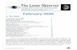 February 2020 - Association of Lunar and Planetary Observers · 2020-01-31 · Recent Topographic Studies 36 Lunar Geologic Change Detection Program T. Cook 60 Key to Images in this