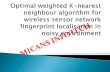 The weighted K-nearest neighbour (WKNN) algorithm is ...€¦ · ` The weighted K-nearest neighbour (WKNN) algorithm is widely applied to fingerprint positioning. However, the node