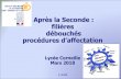 Après la Seconde : filières débouchés procédures d’affectation · 2018-03-07 · Les épreuves anticipées du bac Français à l’écrit et à l’oral pour toutes les séries