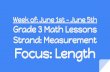 Week of: June 1st - June 5th Grade 3 Math Lessons Strand ... · Week of: June 1st - June 5th Grade 3 Math Lessons Strand: Measurement Focus: Length. Day 1 Lesson Complete what you