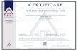CERTIFICATE - Sharon Laboratories 18001 certificate.pdfOHSAS 18001:2007 This Certificate is Applicable to Manufacture of chemicals and special mixes for thefood and cosmetic industry.