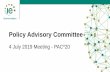 Policy Advisory Committee - iedr.ie › wp-content › uploads › 2019 › 07 › PAC-20-Slide-D… · 2 Policy Advisory Committee - Agenda 1. Membership Matters –Apologies, Welcomes