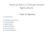 Role of AIVs in Climate Smart Agriculture · Role of AIVs in Climate Smart Agriculture ... such as fertilizers, mechanization, and water supply, •AIVs have the potential of increasing