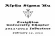Alpha Sigma Nu - Creighton University · Alpha Sigma Nu Creighton University Chapter 2011-2012 Inductees February 19, 2012