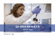 Q1 2014 RESULTS · 2018-05-04 · Key Highlights for Q1 2014 Top and bottom line growth in line with expectations – Net sales up +3.5% at CER – Business EPS up +5.8% at CER New