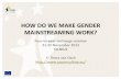 HOW DO WE MAKE GENDER MAINSTREAMING WORK? - European Institute for Gender Equality · 2013-11-28 · mechanisms for gender equality: Overview of the developments in EU28 ... (7 interventions