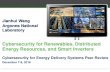 Cybersecurity for Renewables, Distributed Energy …...Energy Resources, and Smart Inverters Jianhui Wang Argonne National Laboratory Cybersecurity for Energy Delivery Systems Peer