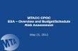 MTACC CPOC ESA Overview and Budget/Schedule Risk Assessmentweb.mta.info/mta/news/books/docs/MayCPOC_MTACC.pdf · 2012-05-21 · ESA - Budget & Schedule Ranges 7.22 3/16 8.24 9/16