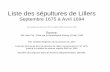 Liste des sépultures de Lillers · 2017-09-09 · Liste des sépultures de la paroisse de Lillers 1675-1693 – Source: Microfilm Mormons LDS, film 1632324 Page 2 /29 – Dernière