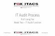 IT Audit Process - Temple MIS€¦ · Audit Methodology Overview The need of an internal audit document to provide guidance of each audit phase (e.g. Audit Manual) Following the International
