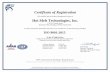Certificate of Registration Hot Melt Technologies, Inc.€¦ · Certificate of Registration This certifies that the Quality Management System of Hot Melt Technologies, Inc. 1723 W.