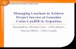 Managing Leachate to Achieve Project Success at González …€¦ · Catan - Combined 98% 100% 99% 100% 95% 97% 99% 96% 99% 98% 100% 96%. 21 Improvement on Credits Generation Reasons