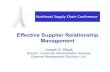 Effective Supplier Relationship Management Effective...Northeast Supply Chain Conference Effective Supplier Relationship Management Joseph C. Black Director, Corporate Administrative