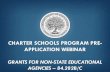 CHARTER SCHOOLS PROGRAM PRE- APPLICATION WEBINAR · 2015-11-06 · implementation of charter schools, and 2. evaluating the effects of charter schools, including their ... Dates of