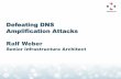 Defeating DNS Amplification Attacks Ralf Weber · Largest DDoS ever uses open resolvers - April 2013 – 300Gbps targeted at Spamhaus ! Providers worldwide see attacks using their