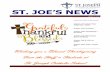 ST. JOE S NEWS · Upcoming Volunteer Opportunities Nov. 30th - St. Joe’s Christmas Market - stay tuned for volunteer opportunities Ongoing - Hot Lunch Volunteers -Please contact