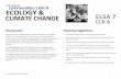 communities: Unit 8 ECOLOGY & CLIMATE CHANGE ELSA 7 CLB 8 · ELSA 7 Unit 8 Ecology & Climate Change 3 POSSIBLE TOPICS Topic This unit is included in this curriculum with the recognition