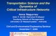 Transportation Science and the Dynamics of Critical ......Transportation Science and the Dynamics of Critical Infrastructure Networks Anna Nagurney John F. Smith Memorial Professor