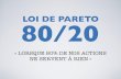 LOI DE PARETO 80/20 - BNI Toulousebni-toulouse.com/wp-content/uploads/2012/08/Loi-Pareto.pdfLOI DE PARETO 80/20 « LORSQUE 80% DE NOS ACTIONS NE SERVENT À RIEN » VILFREDO PARETO
