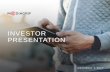 INVESTOR Second level PRESENTATION • Third level€¦ · INVESTOR PRESENTATION 2 Forward-looking statement . ... oIncrease Sales & Marketing efforts : Our solutions accelerate time-to-market,