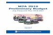 MTA 2018 Preliminary Budgetweb.mta.info/news/pdf/MTA 2018 Preliminary Budget July... · 2017-07-25 · BUD17045_Budget2015_Cover_Budget cover 6/13/17 1:12 PM Page 2. OVERVIEW MTA