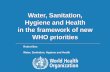 Water, Sanitation, Hygiene and Health in the …...5| Water, Sanitation and Hygiene in the WHO | October 2009 Why Water, Sanitation and Health? Burden of disease: the headlines –1.9