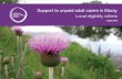 Support to unpaid adult carers in Moray Local eligibility criteriacurrent carers' assessment) to identify a carer’s needs for support and their personal outcomes • Provide support