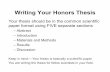 Honors Thesis writing tips copy - Department of ... Writing Your Honors Thesis Your thesis should be