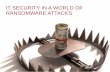 IT SECURITY IN A WORLD OF RANSOMWARE ATTACKS MALICIOUS SOFTWARE â€¢ Malware - malware refers to software