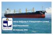 Jinhui Shipping & Transportation Limited 2010 Presentation · 2010 Presentation 25 February 2011 1. This presentation may contain forward looking statements. These statements are