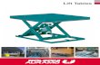 Lift Tables - en.bolzonigroup.com7 Lift tables are used for lifting and lowering loads at required heights in safe conditions for the operator. Main components are the top platform,