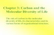 Chapter 3: Carbon and the Molecular Diversity of Life...Chapter 3: Carbon and the Molecular Diversity of Life The role of carbon in the molecular diversity of life, its characteristics